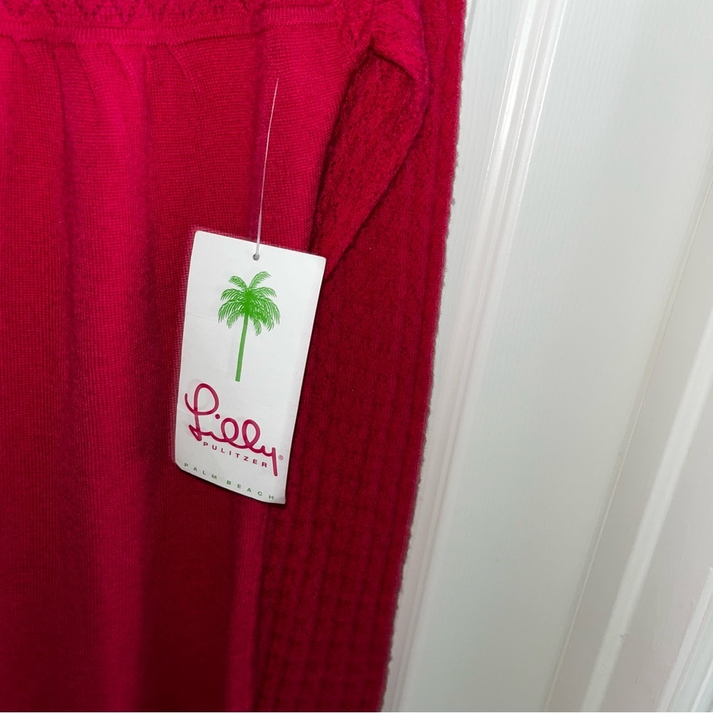 Lilly Pulitzer Alessandra dark pink fuchsia knit sweater dress new nwt large L - Picture 5 of 10